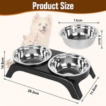 Topika Cat Bowls Elevated, Cat Food and Water Bowl Set with Stand