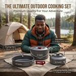 Topika 22pcs Camping Cookware Set for 4, Camp Utensils for Outdoor Cooking