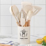 Topika Silicone Non-Stick Kitchen Utensil tool Set with Holder, 27pcs white