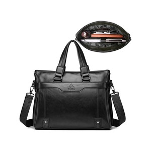 Topika 15.6" PU Leather Laptop Messenger Bag For Men, Waterproof Briefcase