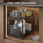 Topika Under Sink Organizer With Adjustable Height & Pull-Out Storage