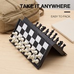 Topika Magnetic Chess & Checkers Set with Extra Queens Portable Board
