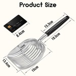 Topika Durable Stainless Steel Cat Litter Scoop with Long Handle