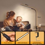 Topika - LED Desk Lamp With Clamp, USB Powered, 360 Gooseneck, 3 Colour
