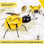 Topika - 4 Piece Metal Bumble Bee Wall Art Decor Set for Garden And Patio