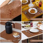 Topika Placemats 6Pack Faux Leather Table Mats 43x30cm Waterproof Oil-Proof