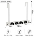 Topika Broom Holder Door Rack Over Door with Hooks,Tool Storage Organiser