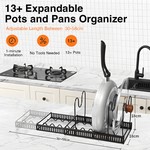 Topika - Expandable Pot and Pan Rack with 13 Adjustable Dividers - 30-58cm