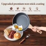 Topika - 3Pcs Nonstick Frying Pan Set, Non Stick Cookware Pans, 20/24/28CM