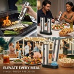 Topika - Electric Salt And Pepper Grinder Set, Rechargeable Stainless Steel