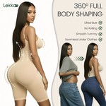 Lekkon Seamless Shaping Bodysuit for Women, Tummy-Waist-Hip-Thigh Sculpting