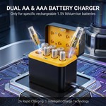 Topika 8-Slot USB-C Charger for 1.5V Lithium AA/AAA Rechargeable Batteries