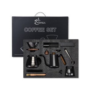 Topika - Pour Over Coffee Set, Hand coffee bean grinder Dripper Flask