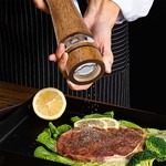 Topika Wooden Salt and Pepper Grinder Set with Tray, 8/10 Inch, 2 per set