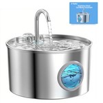 Topika 3.2L Stainless Steel Cat Fountain, Quiet Pet Water Dispenser, TY10