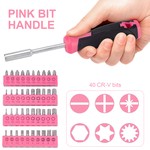 Topika 63 Piece Pink Tool Set for Household Repairs & DIY Projects