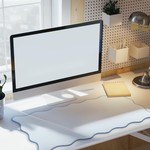 Topika - Blue Mousepad, 80X40Cm Desk Mat, Waterproof Fabric, Non-Slip Base