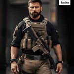 Topika Tactical Belt Men's Belts, Stretch Nylon Quick Release Belt 96-125cm