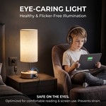Topika - Touch Desk Lamp With USB Ports, AC Outlet And Wood Grain Base