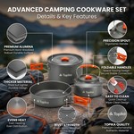 Topika Larger 21pcs Camping Cookware Set for 2, Outdoor Cooking & Picnics