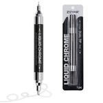 ZEYAR - Silver Liquid Chrome Metallic Marker, Double Tip (0.8mm & 2.5mm)