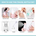 Topika Silicone Travel Bottle Set 17pcs Leakproof Travel Toiletry Container