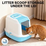 Topika Hooded Cat Litter Box with Litter Scoop, Fully Enclosed, Leak-Proof