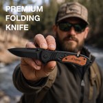 Topika - Foldable Survival Knife Tool Knife With Card Knife And Rope Cutter