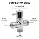 Topika Shower Diverter Valve G1/2" 3-Way Adaptor For Shower Head And Hose