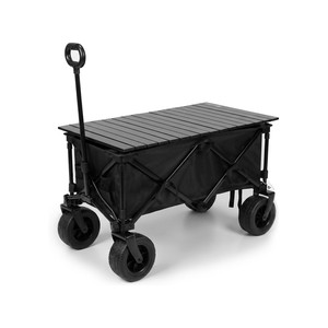 Topika 180L Foldable Camping Wagon Cart with Rear Door& Removable Table Top