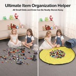 Topika Toy Storage Hamper with Play Mat, Felt Laundry Basket for Kids