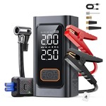 Topika 4-In-1 Car Battery Jump Starter, 1200A Peak, Portable Air Compressor