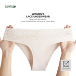Lekkon 3/6 Pack Lace Brazilian Women Panties, Silky Microfiber Underwear