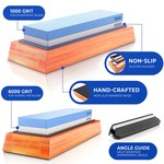 Topika - Knife Sharpening Stone Kit,Standard Muti Side Grit Knife Whetstone