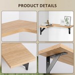 Topika Corner Floating Shelf, Brown solid Wood Wall Mounted Shelf