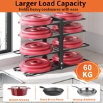 Topika - 8-Tier Pan Organiser Rack for Kitchen Adjustable Cabinet Storage