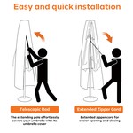 Topika Patio Umbrella Cover Large Umbrella Cover 420D Waterproof Cover