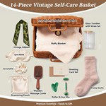 Topika 14-Piece Faux Wicker Spa Gift Basket for Women, Self Care Gift Set
