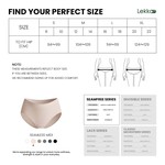 Lekkon Seamless Midi Briefs for Women, No-Show Ribbed Lady Panties 3/6 Pack