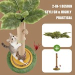 Topika Cat Scratching Tree 114cm Tall, Sisal Scratcher with Toys