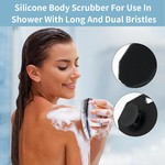 Topika - Back Scrubber for Shower, Black Silicone Body Scrubber with Handle