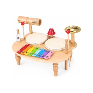 Topika Wooden Toddler Drum Set Montessori Musical Instruments for 1-9 years