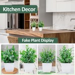 TopikaHome - Mini Artificial Greenery Potted Plants - 4 Pack for Home Decor