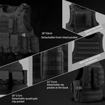 Topika - Heavy Duty Tactical Vest, Combat Vest with Detachable Pouches