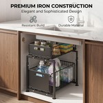 Topika Under Sink Organizer With Adjustable Height & Pull-Out Storage