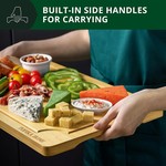 Topika - Bamboo Kitchen Cutting Boards Set, 3 Piece Wooden Chopping Boards