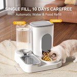 Topika Automatic Pet Feeder & Water Bowl Set, 2.4L + 1.3L Capacity
