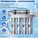 Topika- Under Sink Water Filtration System Stainless 5-Stage Filtration