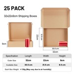 Topika Corrugated Mailer Box 25 Pack, Durable Shipping Boxes for Packaging