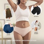 Lekkon Seamless Midi Briefs for Women, No-Show Ribbed Lady Panties 3/6 Pack